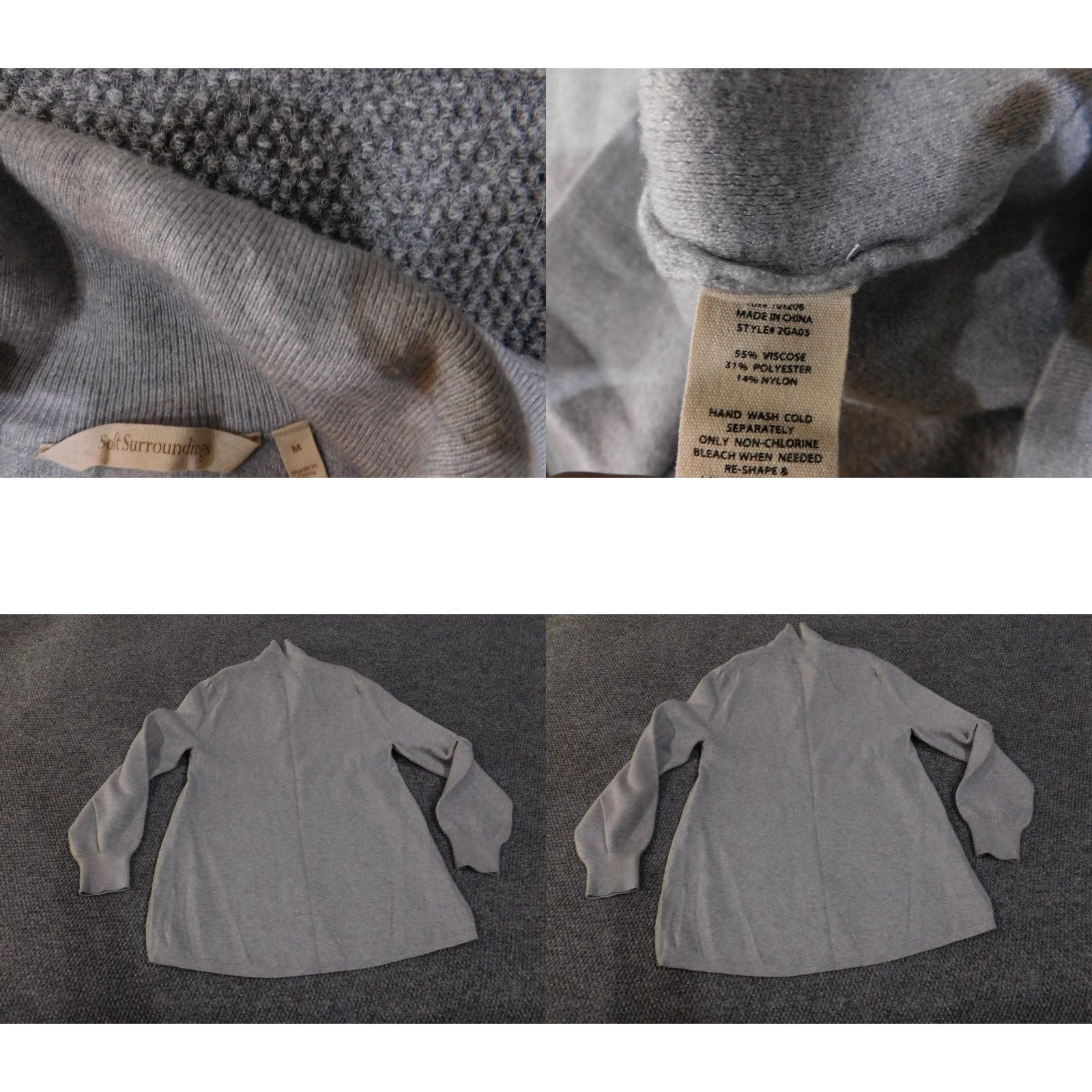 Soft Surroundings Soft Surroundings Sweater Womens Medium Gray Pullover Collared Button Cozy Fall Size M / US 6-8 / IT 42-44 - 8 Thumbnail