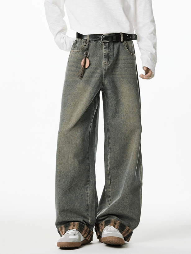 Jean Men's straight-leg patchwork vintage washed flared jeans Size US 32 / EU 48 - 1 Thumbnail