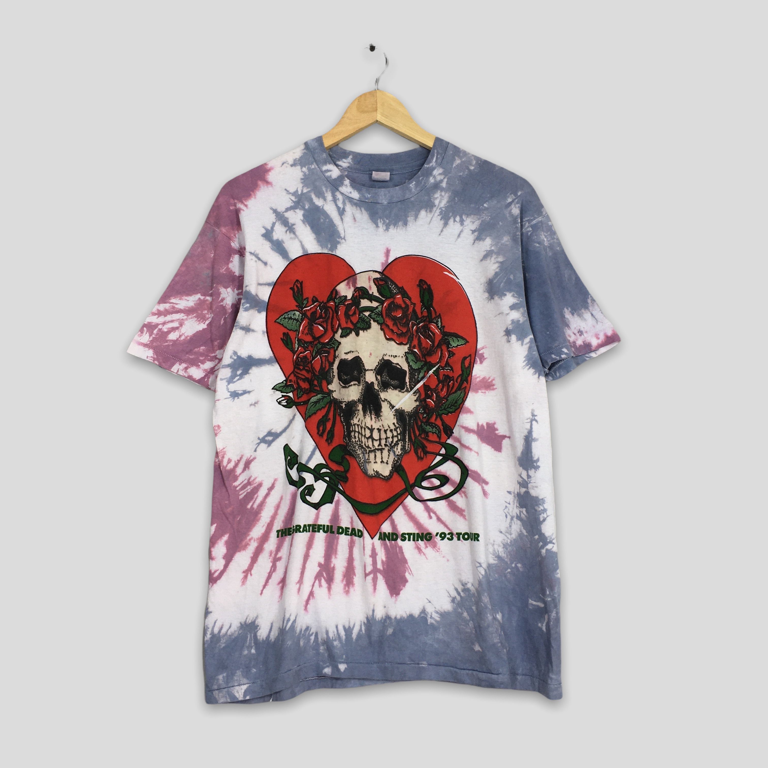 Vintage 90s Grateful Dead American Tour Tie Dye Tshirt XL