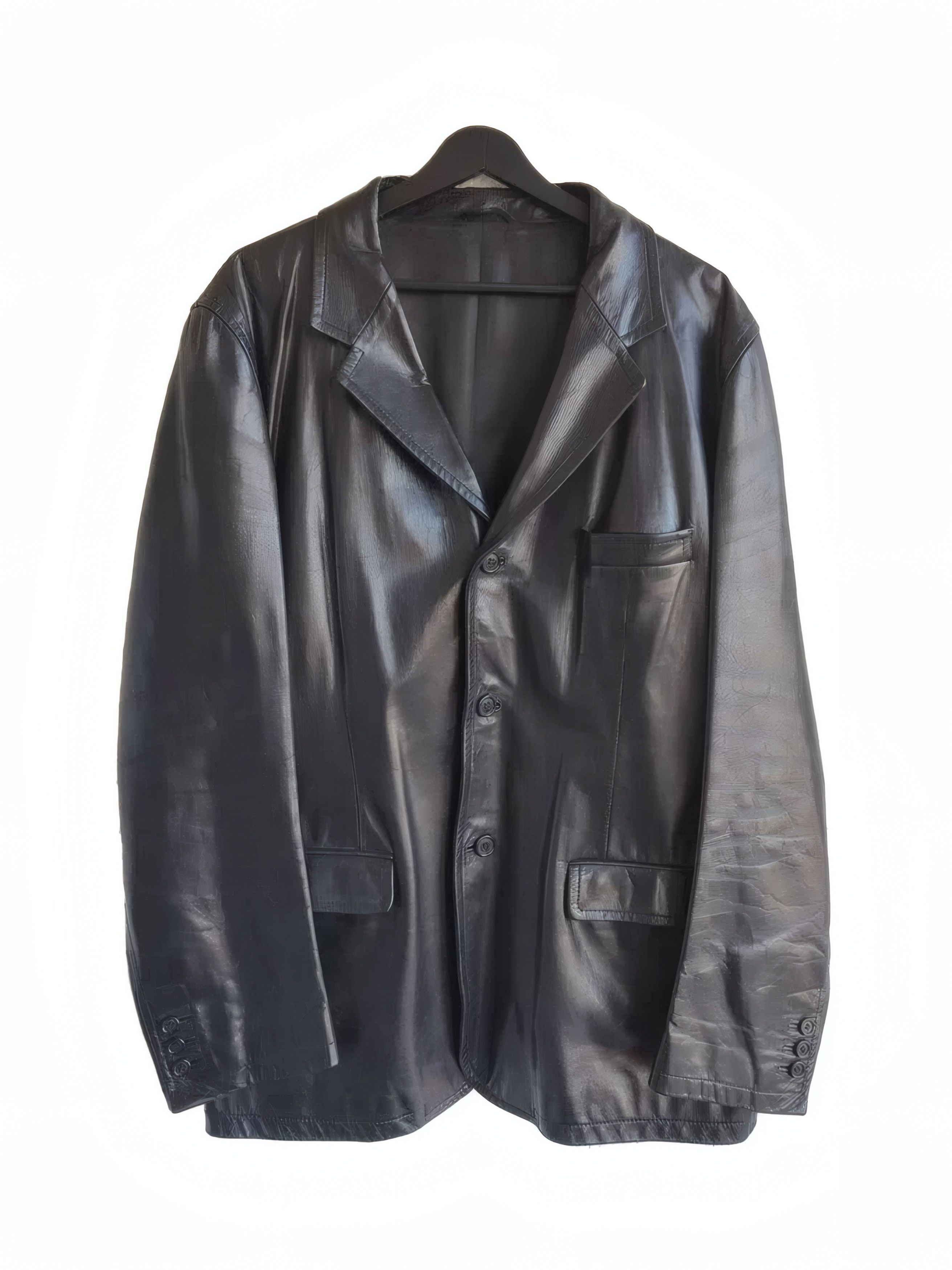 Prada Black Leather Blazer