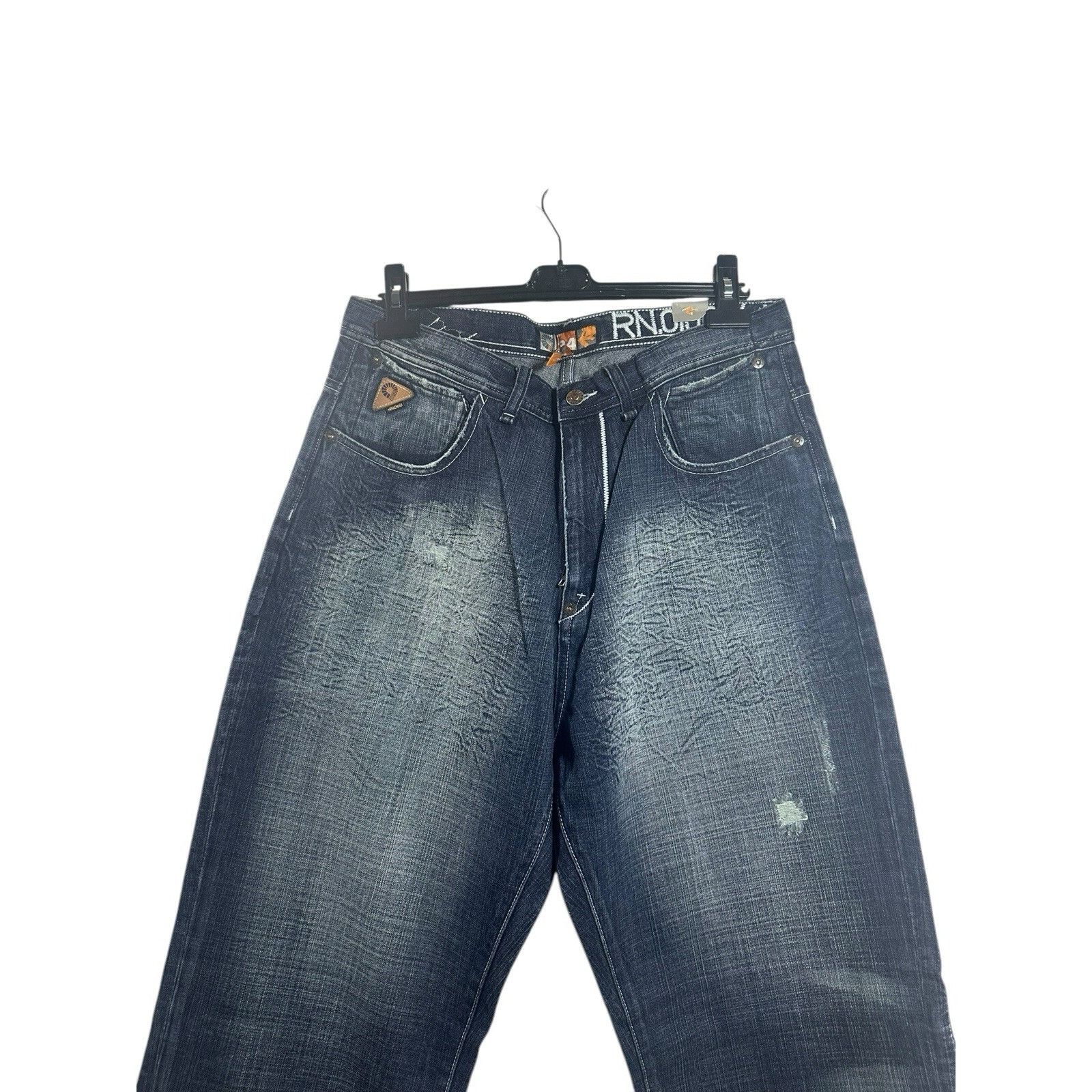Akademiks Vintage Akademiks Jeans Mens Black Denim Baggy Wide Leg Hip Size US 34 / EU 50 - 2 Thumbnail