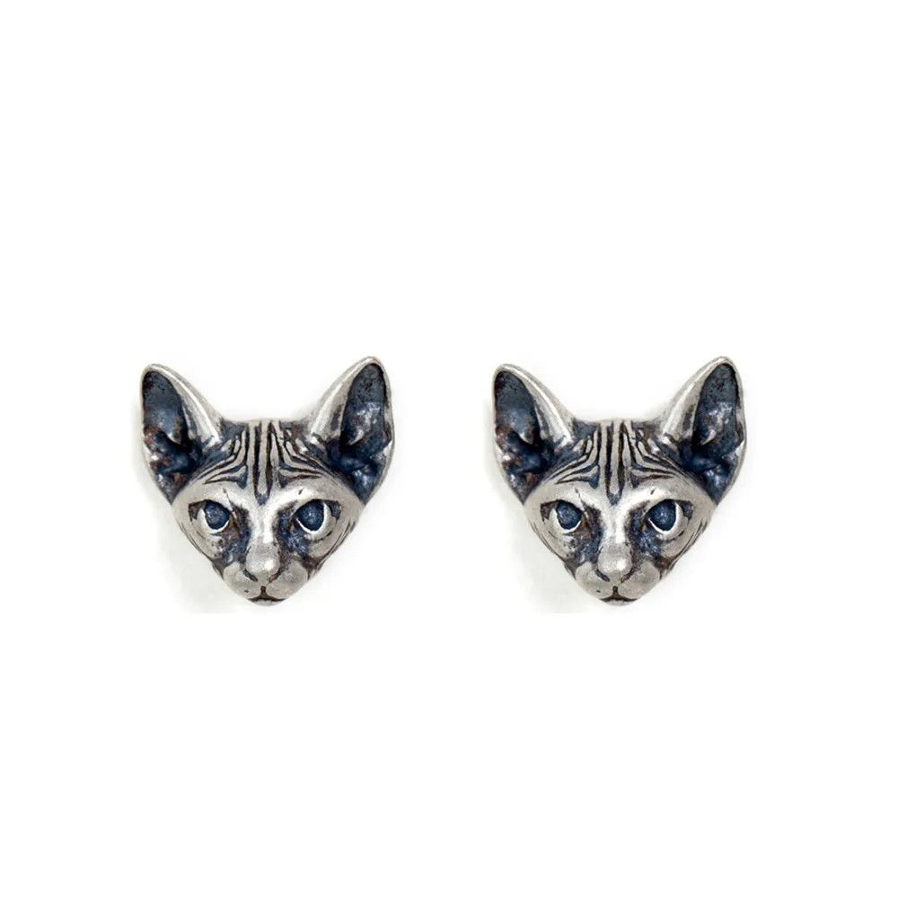 Jewelry Tiny Cat Stud Earrings 925 Sterling Ear Charms Gift Size ONE SIZE - 6 Thumbnail