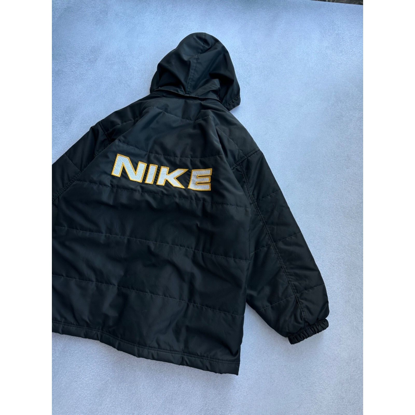Nike VTG Nike Big Logo Hooded Puffer Jacket Size US XL / EU 56 / 4 - 3 Thumbnail