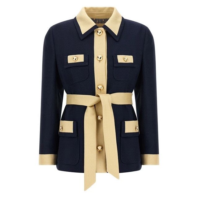 VALENTINO Blue/Beige Viscose Jacket New & Authentic (Women's