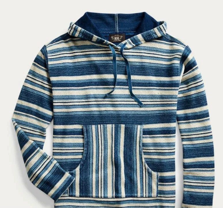 RRL Ralph Lauren RRL Ralph Lauren Blue dyed zebra print hoodie Size US S / EU 44-46 / 1 - 9 Thumbnail