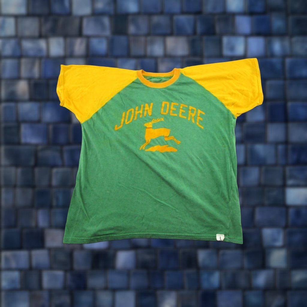 John Deere VINTAGE John Deere T-Shirt Mens Size L Green 1970s 80s Spell Out Graphic Crew Neck Cotton Short Sleeve Shirt USA Theme Size US L / EU 52-54 / 3 - 1 Thumbnail