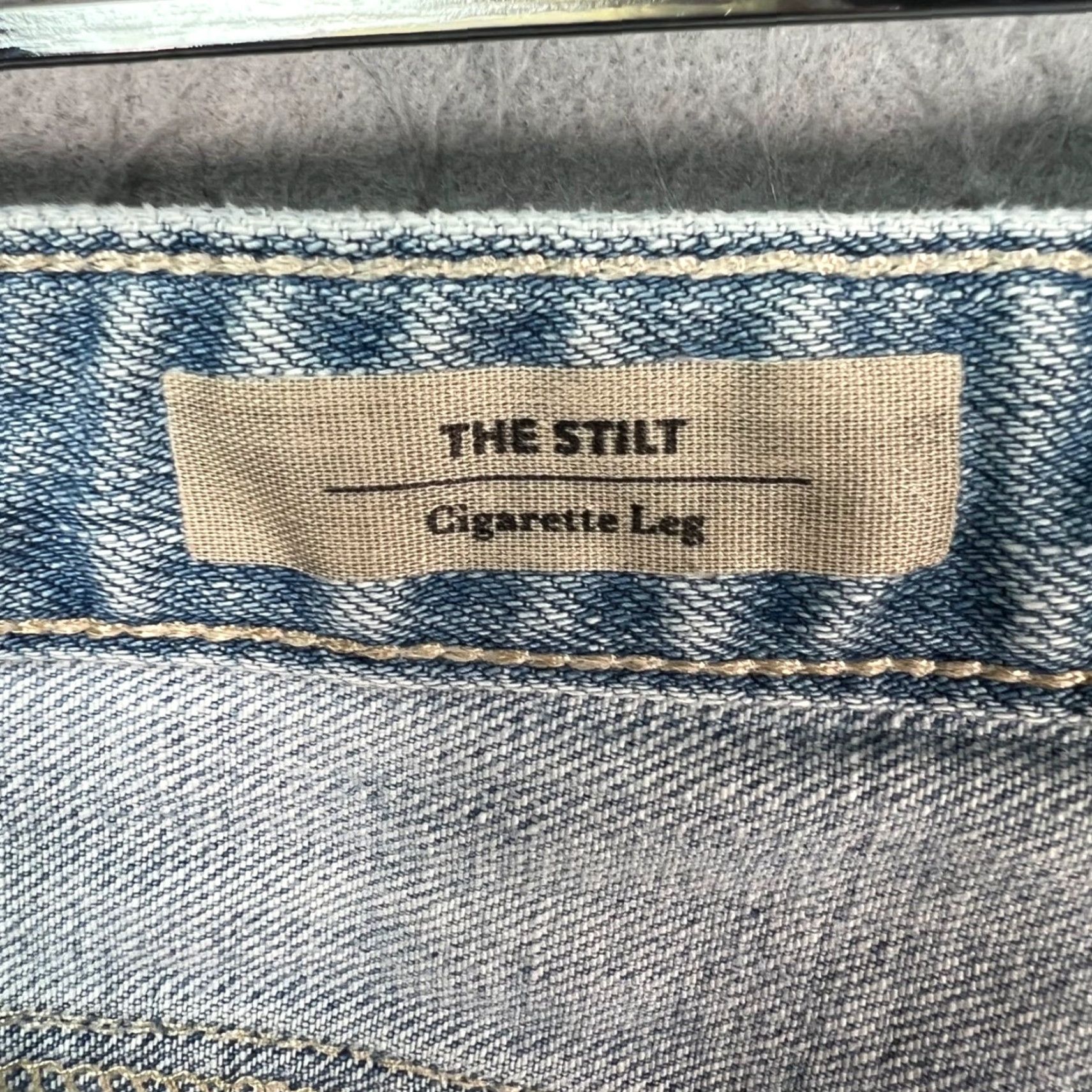 Vintage AG Adriano Goldschmied The Stilt Cigarette Leg Distressed Jeans Light Wash 29 Size 29" - 4 Thumbnail