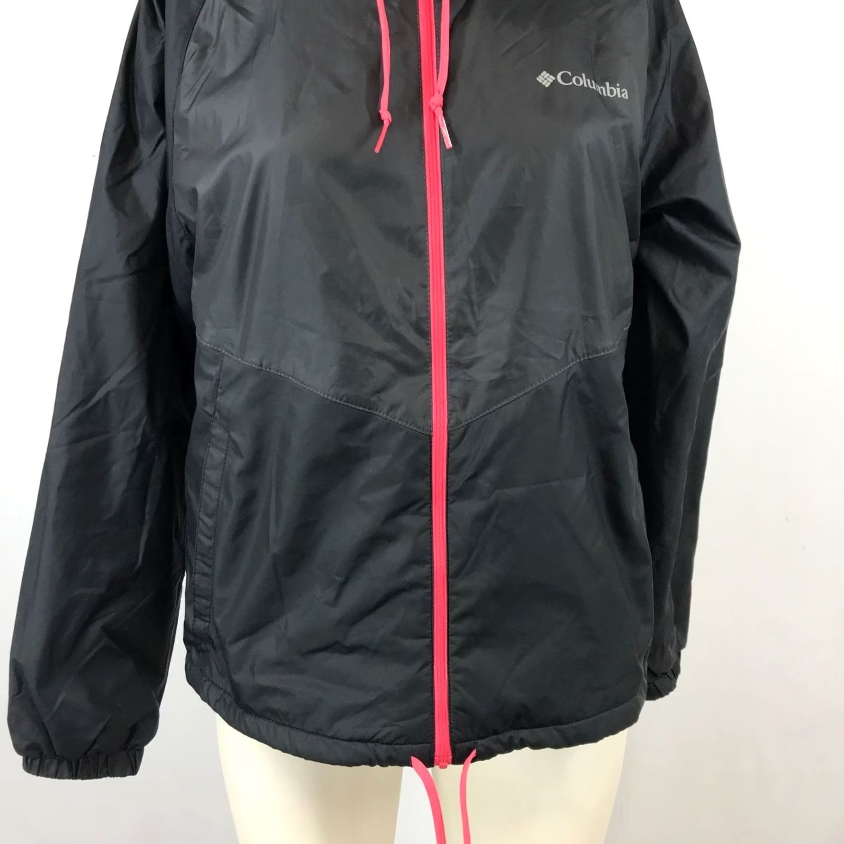 Pinko Columbia Jacket Womens SMALL Black PINK HOODED FULL ZIP FLEECE LINED COAT Size S / US 4 / IT 40 - 3 Thumbnail