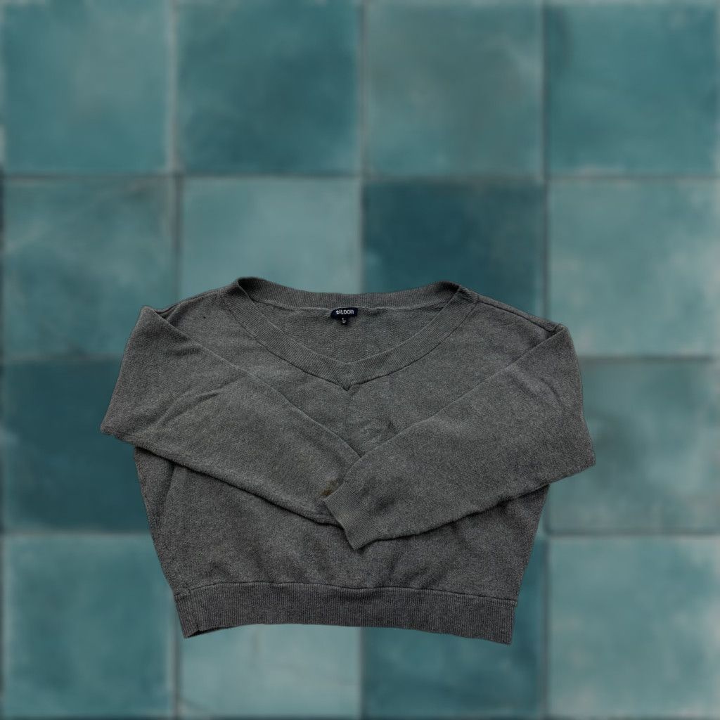 Vintage Tildon Sweater Womens Medium Gray Pullover V-Neck Ladies Shirt Size M / US 6-8 / IT 42-44 - 1 Thumbnail