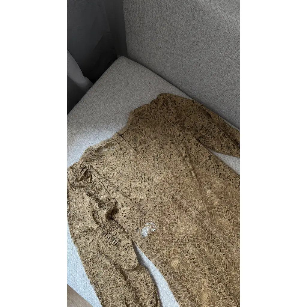 Dolce & Gabbana Dolce & Gabbana Beige Long Sleeve Lace Mini Dress Size IT38 Size XS / US 0-2 / IT 36-38 - 8 Thumbnail