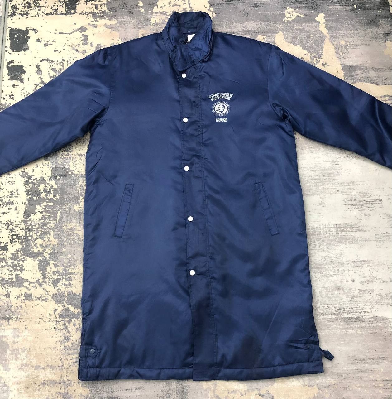 Japanese Brand Y672 SUNTORY COFFEE 1992 LONG JACKETS Size US XL / EU 56 / 4 - 4 Thumbnail