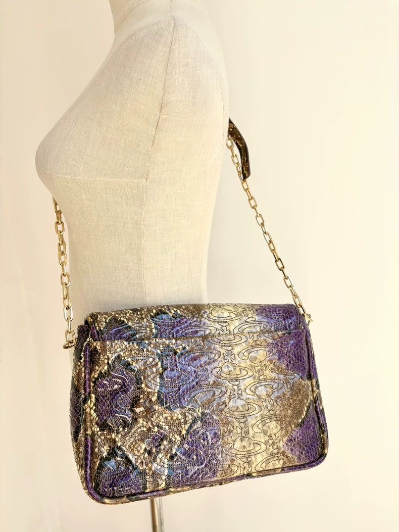 Vivienne Westwood Vivienne Westwood size os Purple snake skin Saturn logo cro Size ONE SIZE - 3 Thumbnail