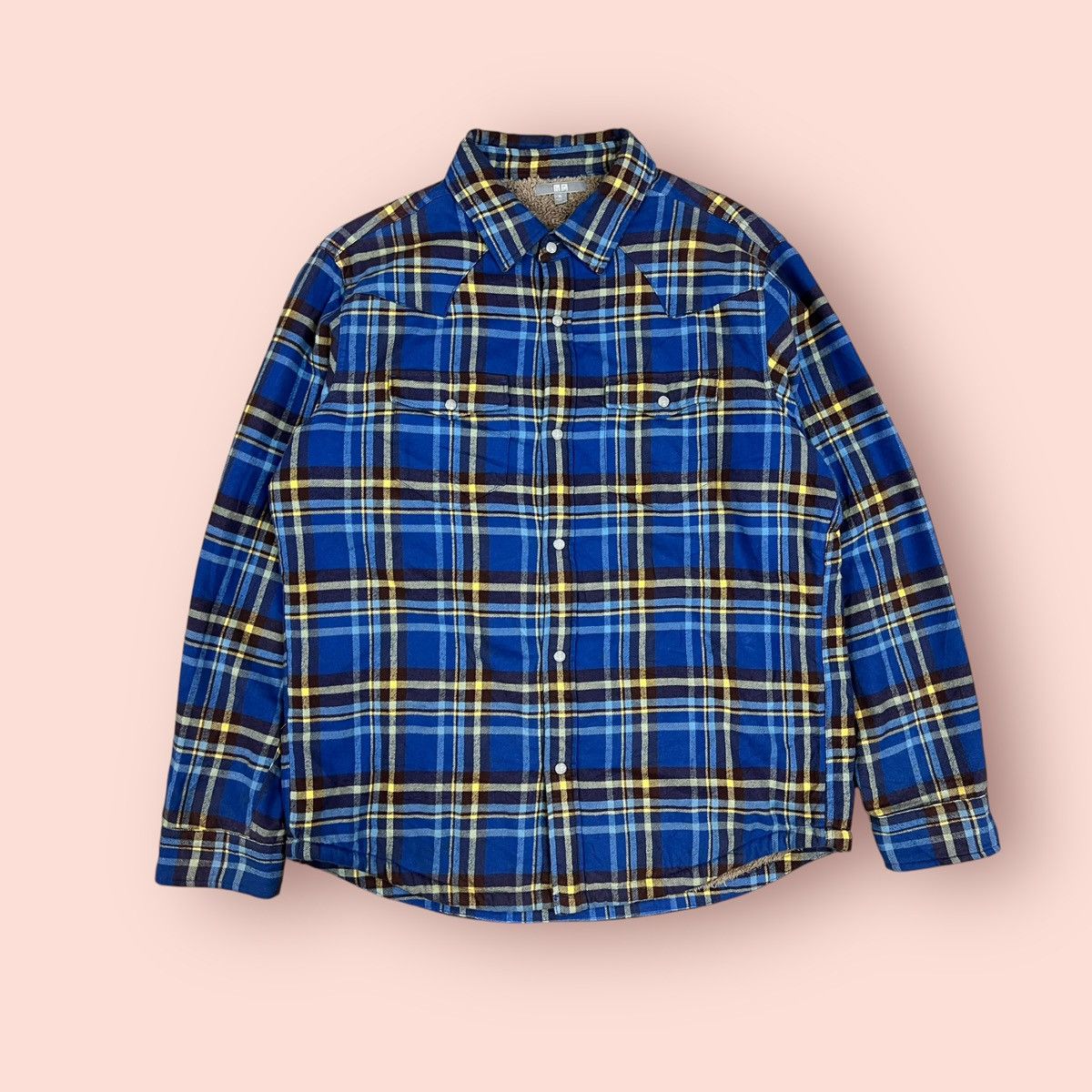 Flannel × Japanese Brand × Uniqlo VINTAGE UNIQLO WESTERN DESIGN DOUBLE CHEST POCKET FLANNEL Size US XL / EU 56 / 4 - 7 Thumbnail