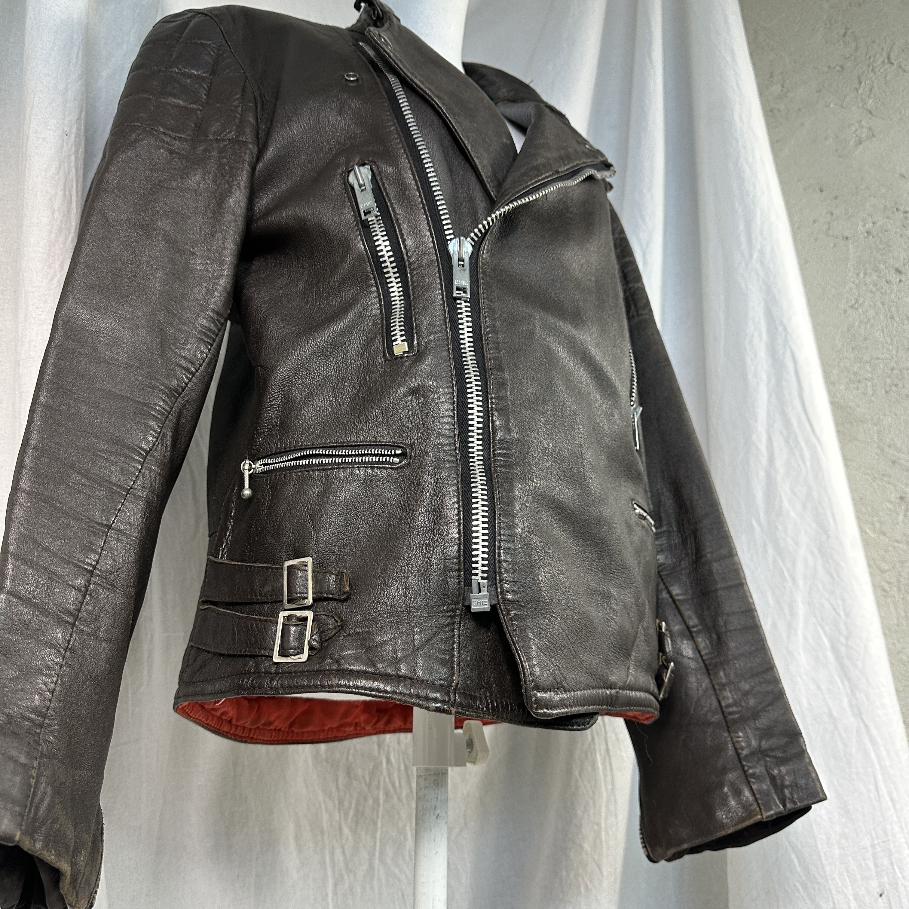 Genuine Leather × Vintage Rare Vintage 60s Moto Cuir Cafe Racer Leather Jacket Size US M / EU 48-50 / 2 - 9 Thumbnail