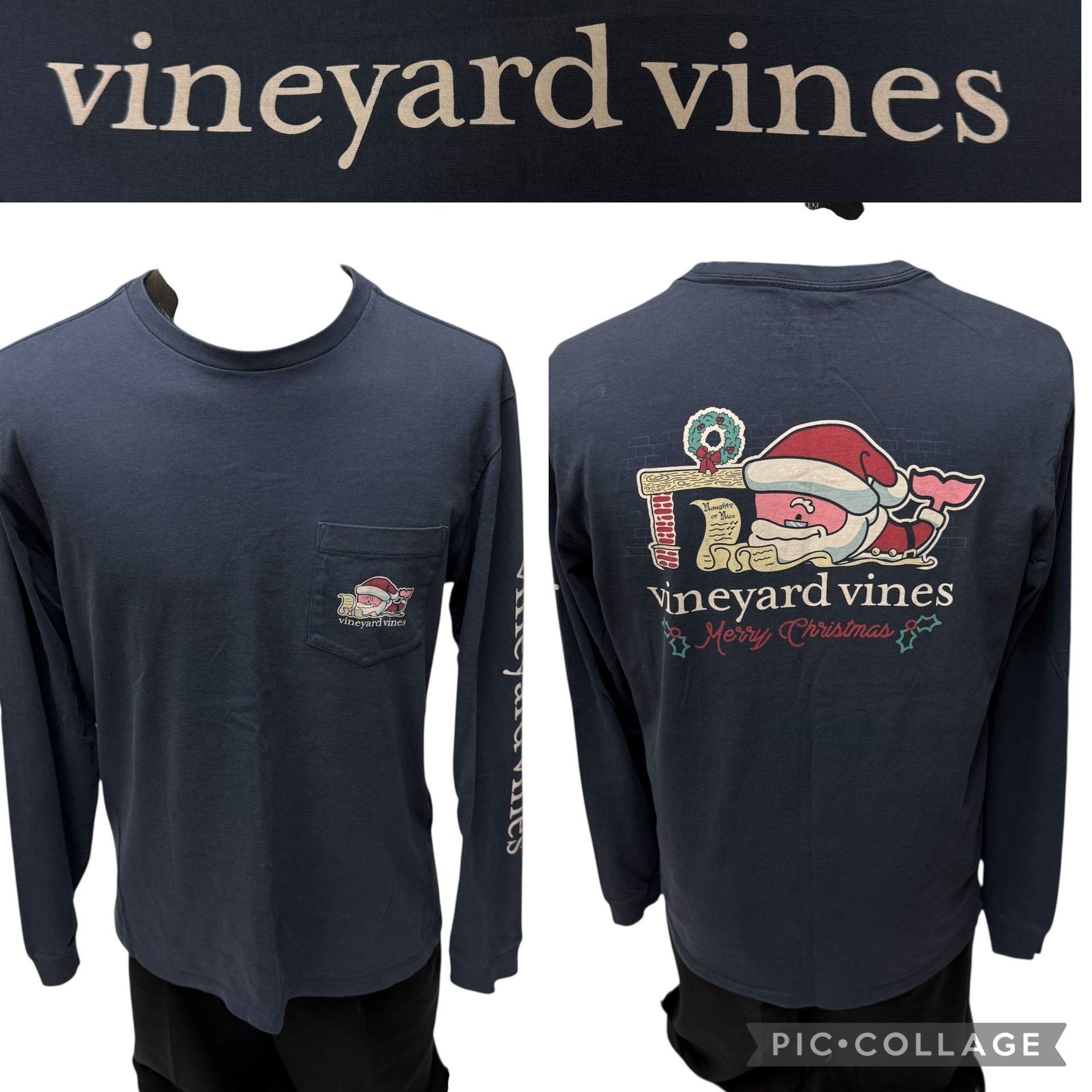 Vineyard Vines 90's Y2K Vineyard Vines Christmas SANTA WHALE Logo T Shirt Size US S / EU 44-46 / 1 - 1 Thumbnail