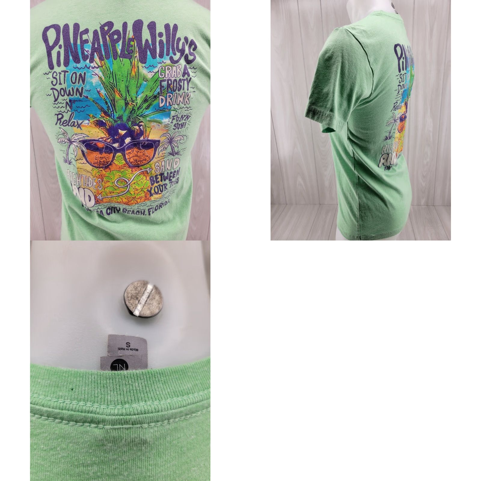 Next Level PINEAPPLE WILLYS T SHIRT TEE GREEN PANAMA CITY BEACH FL FLORIDA MENS SIZE Small Size US S / EU 44-46 / 1 - 8 Thumbnail