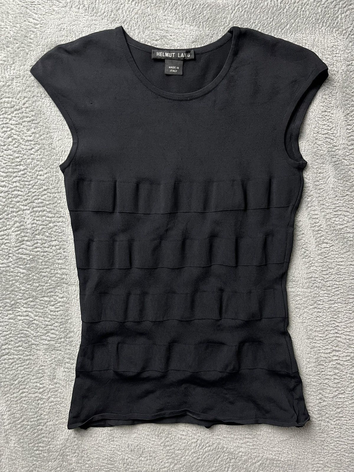 Helmut Lang Helmut lang - S/S97 stripe textured sleeveless tank top Size US XS / EU 42 / 0 - 1 Thumbnail