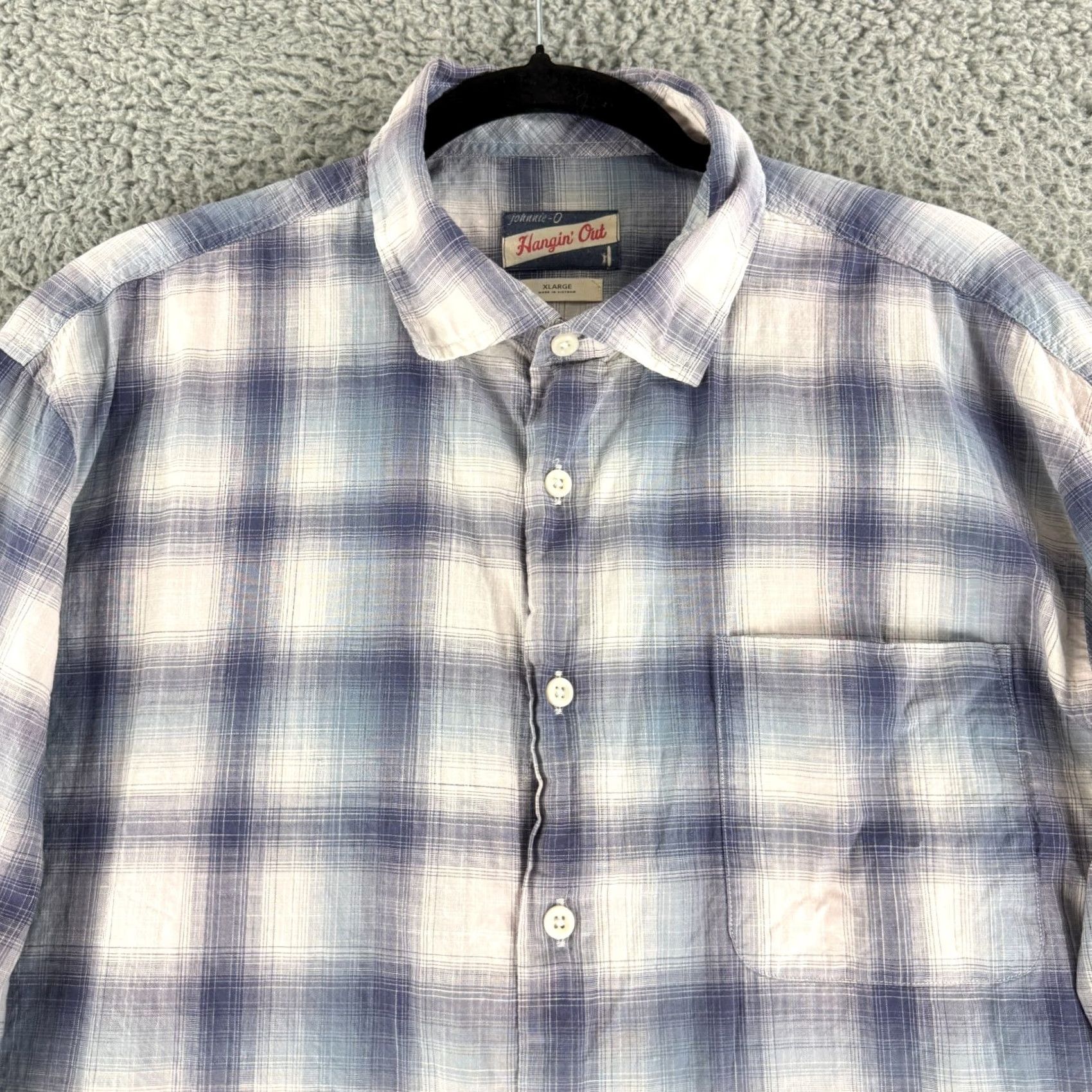 johnnie-O johnnie-O Coby Button-Up Shirt Mens XL Blue Plaid Long Sleeve Casual Shirt Size US XL / EU 56 / 4 - 2 Thumbnail