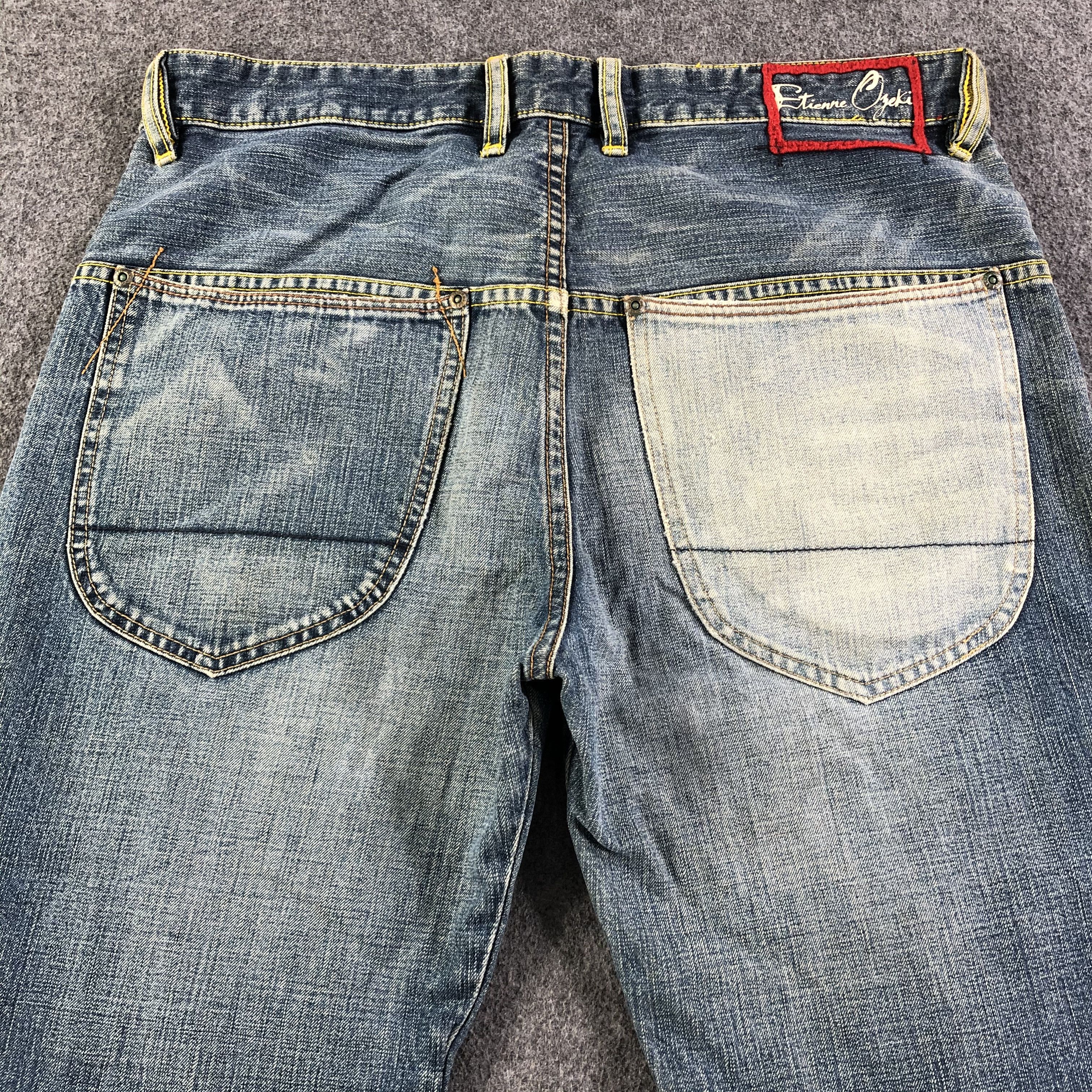 Japanese Brand Etienne Ozeki Jeans Faded Blue Denim -J2733 Size US 35 - 4 Thumbnail