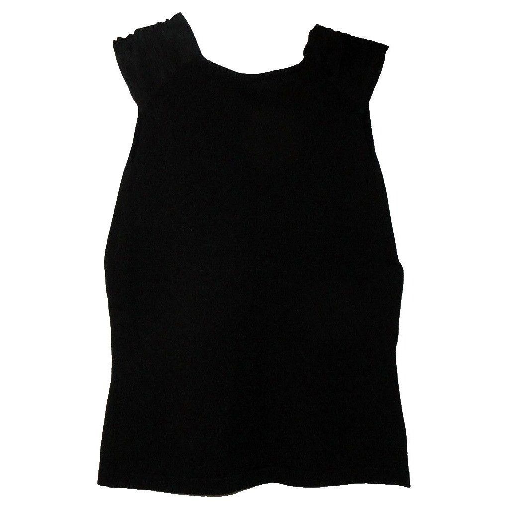 White House Black Market WHBM S Tank Top Shell Black Sleeveless Sweater Knit Pleated Size S / US 4 / IT 40 - 6 Thumbnail
