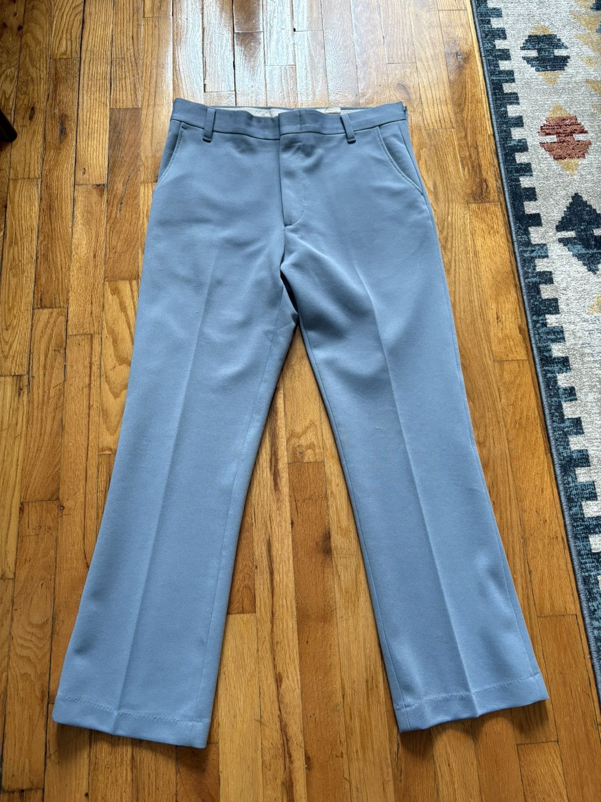 Vintage Light Blue Flared Trousers – Size 32, Retro Tailored Fit Size US 32 / EU 48 - 1 Thumbnail
