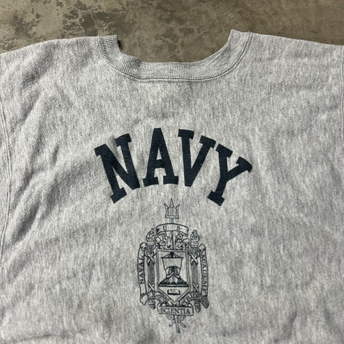 Vintage Vintage 90’s U.S. NAVY 🇺🇸 Reverse-Weave Crewneck Sweater Size US XL / EU 56 / 4 - 3 Thumbnail