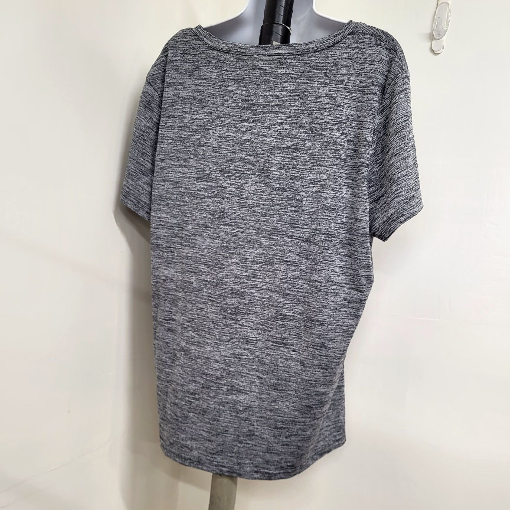 Vintage Activ8 Shirt Women XXL Gray Heathered V-Neck Short Sleeve Athletic Top Shirt Size XXL / US 16-18 / IT 52-54 - 3 Thumbnail