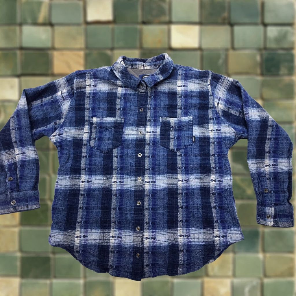 Prana prAna Emerick Lined Flannel Shirt Jacket XL Blue Snap Southwestern Shacket Shirt Women Size XL / US 12-14 / IT 48-50 - 1 Thumbnail