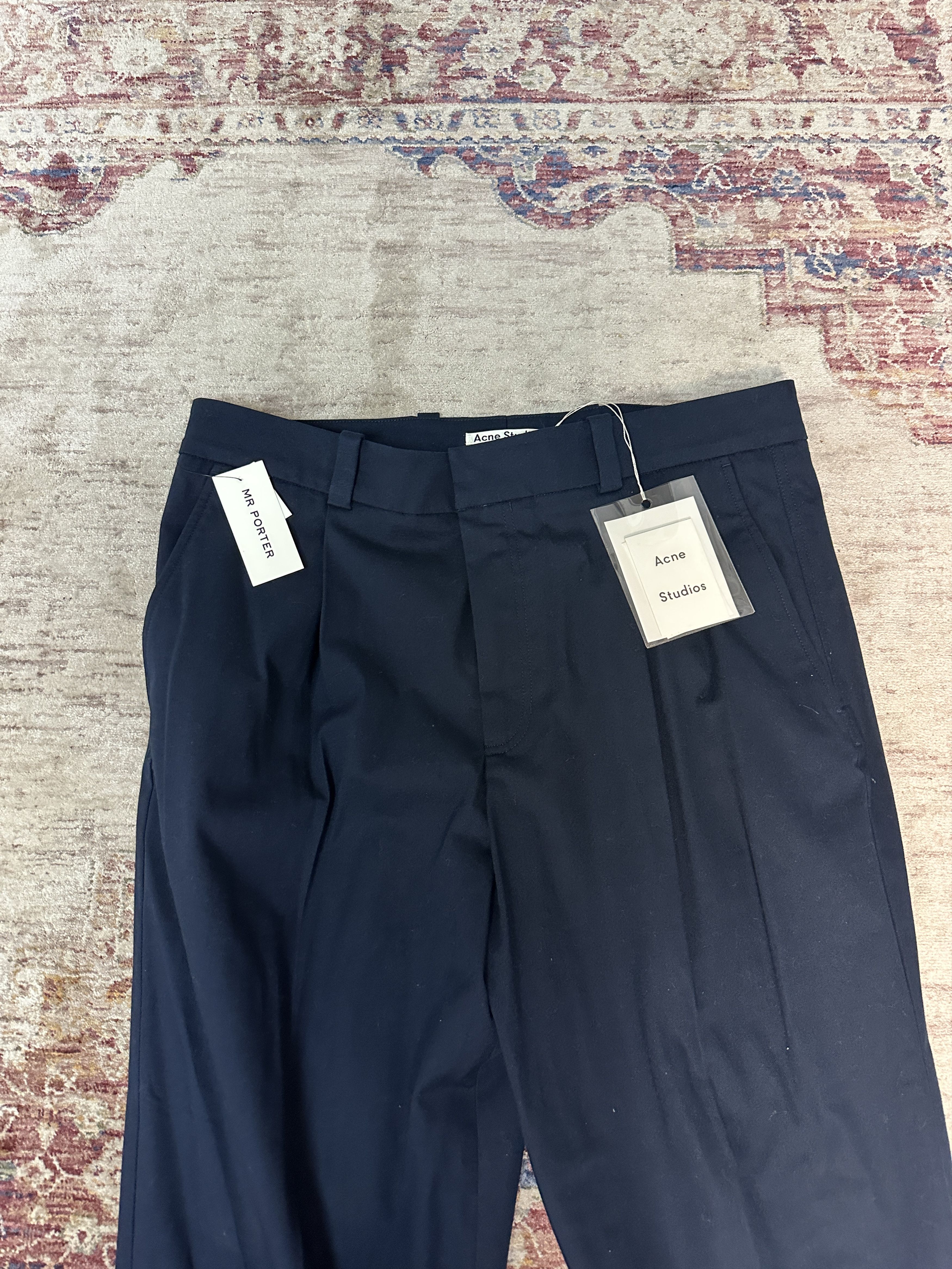Acne Studios Acne Studios Men's Navy Blue Cropped Trousers Size 38 (54) Size US 38 / EU 54 - 2 Thumbnail