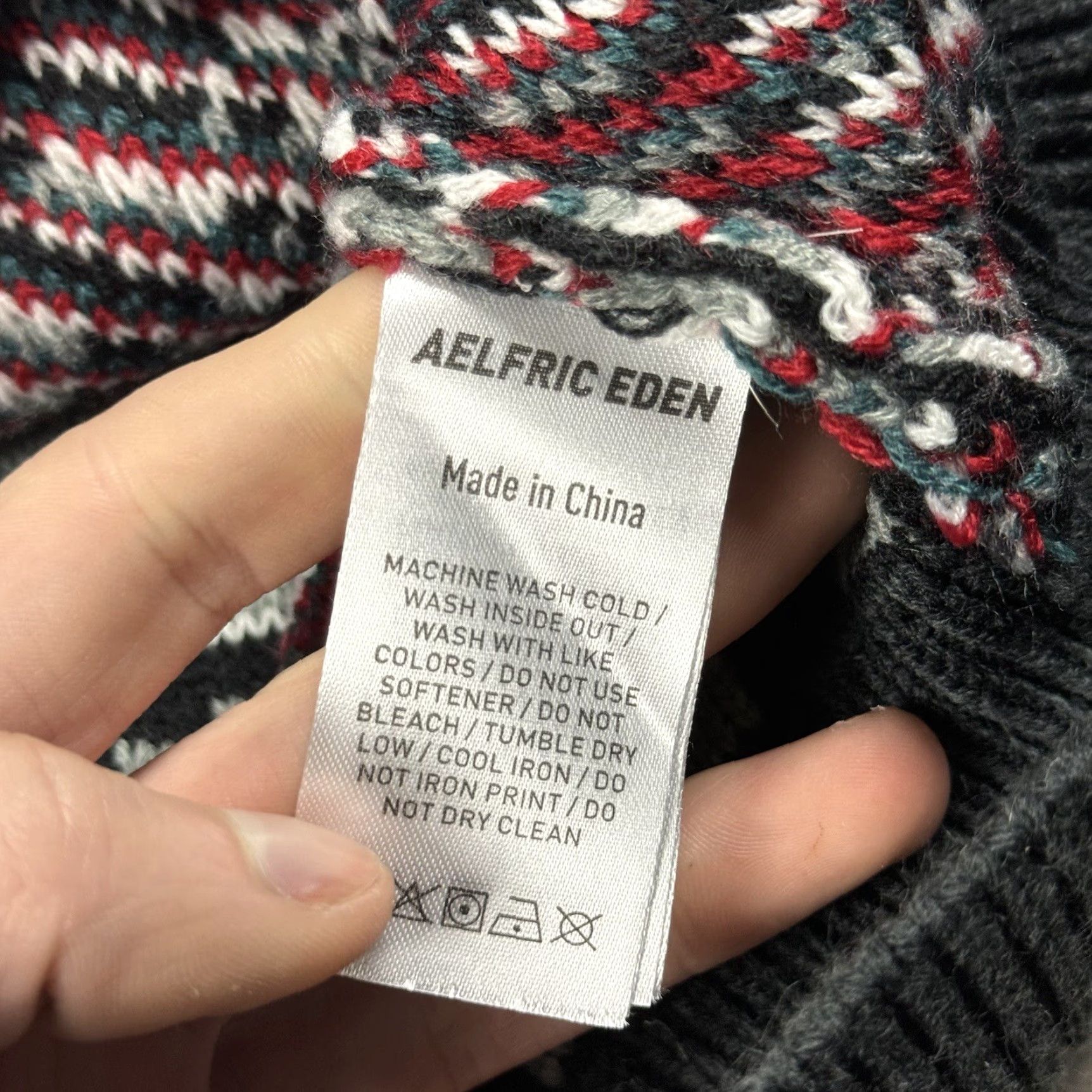 Vintage AELFRIC EDEN Gray Floral Patchwork Knit Sweater Pullover Medium Oversized Lightweight 80s Unisex Adults Size M / US 6-8 / IT 42-44 - 4 Thumbnail