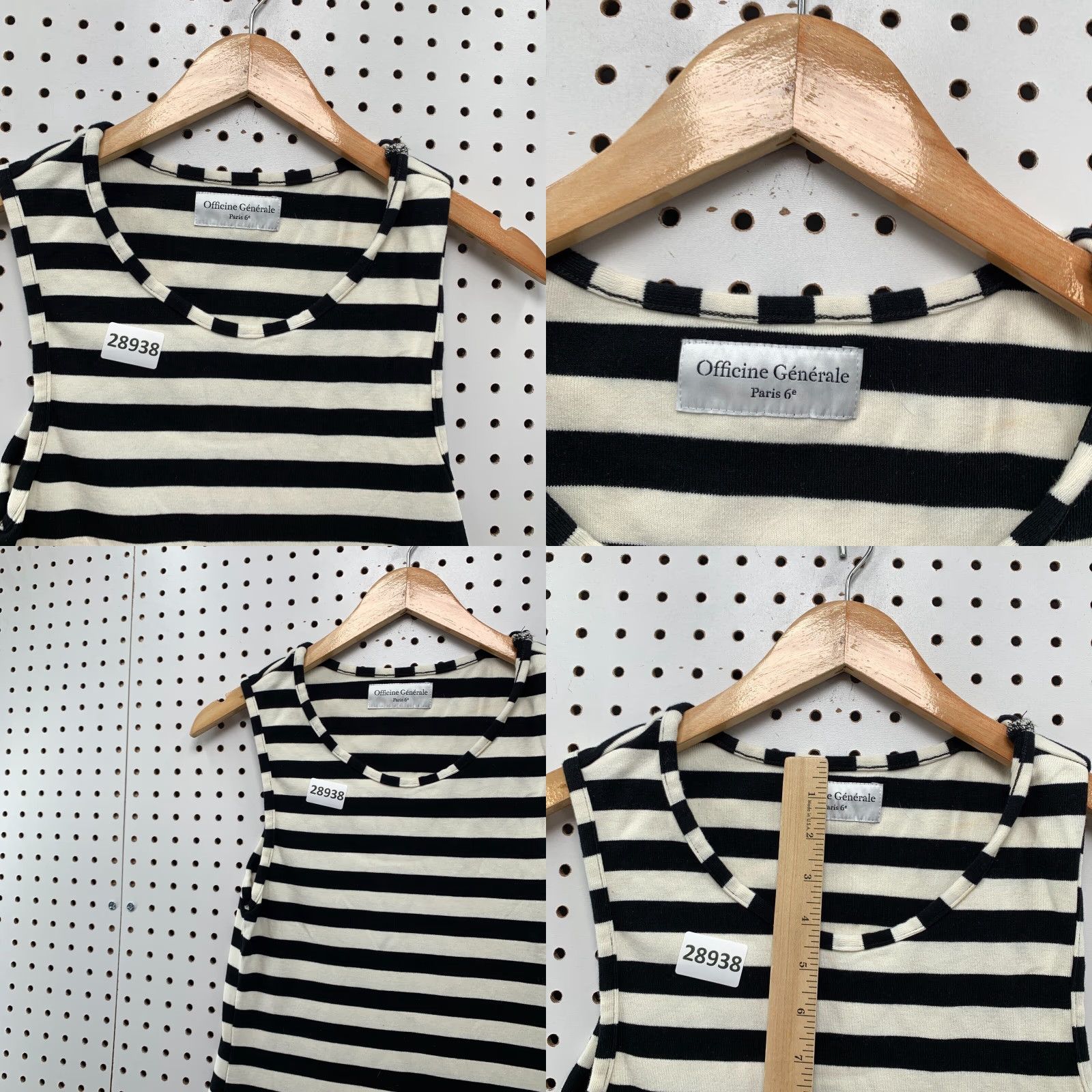 Vintage Officine Generale Striped Mini Shirt Dress Womens M Black Striped 14X34 T-Shirt Dress Size M / US 6-8 / IT 42-44 - 8 Thumbnail