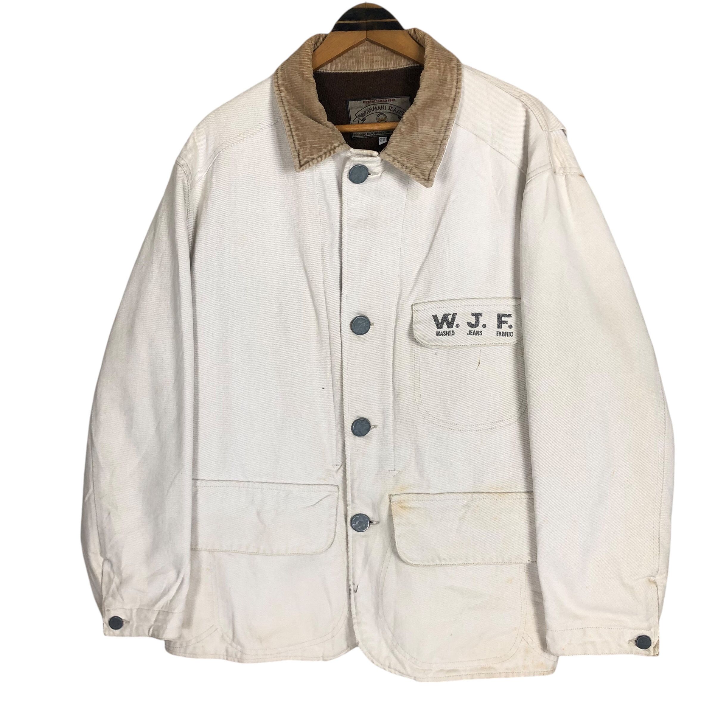 Giorgio Armani Vintage 90s Armani Jeans Chore Jacket Size US L / EU 52-54 / 3 - 1 Thumbnail