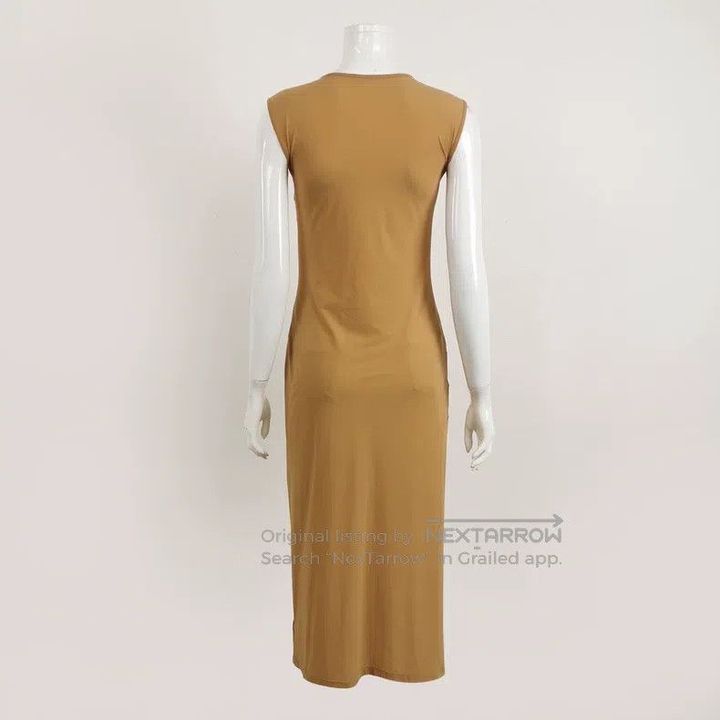 Jil Sander Jil Sander Khaki Sleeveless Dress Size M / US 6-8 / IT 42-44 - 2 Thumbnail