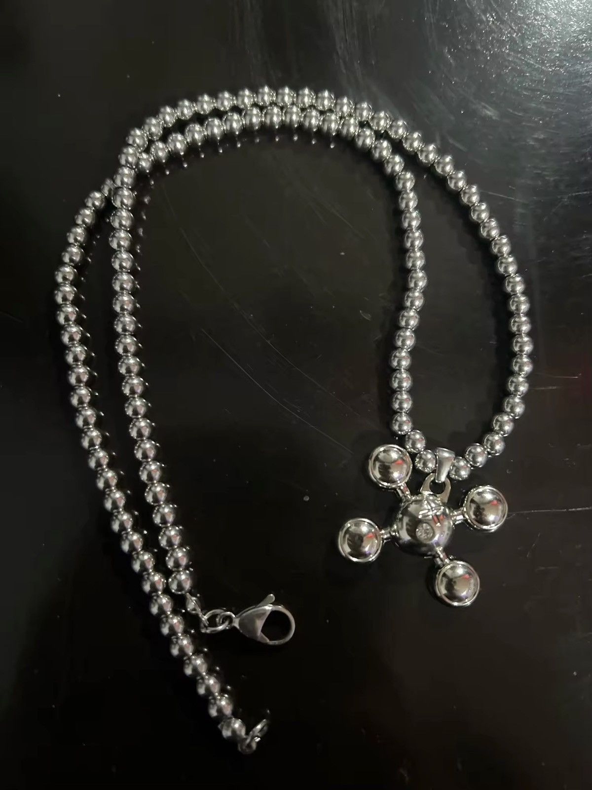 Jewelry Round Bead Chain Quadangle Ball Pendant Size ONE SIZE - 7 Thumbnail