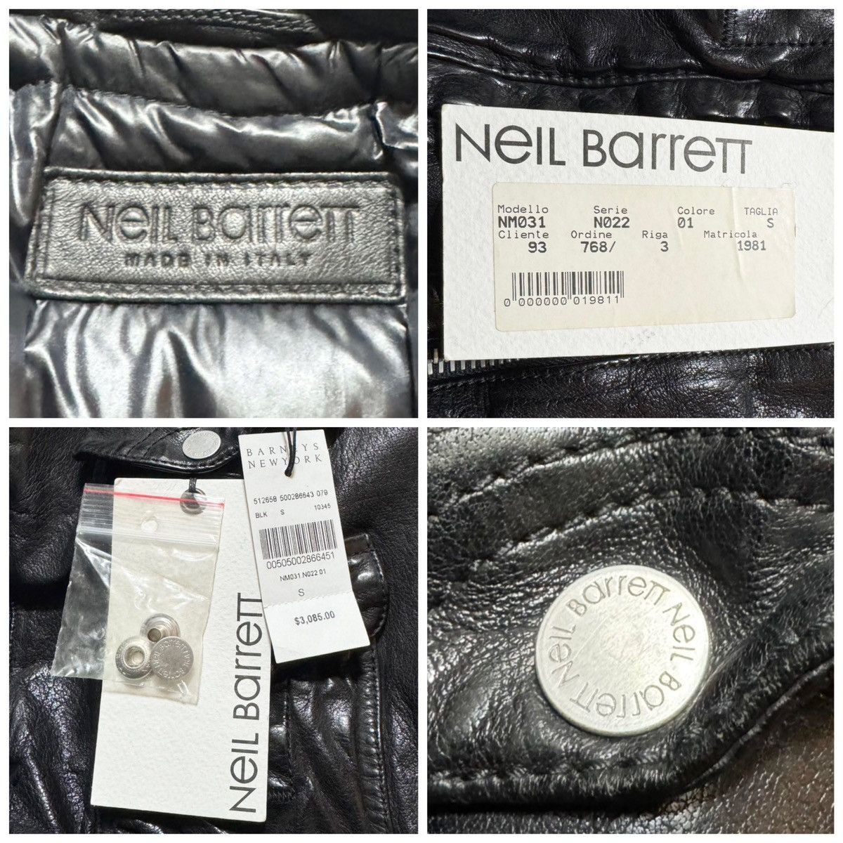 Neil Barrett Auth, Neil Barrett Padded Buffalo Leather Jacket Size US S / EU 44-46 / 1 - 2 Thumbnail