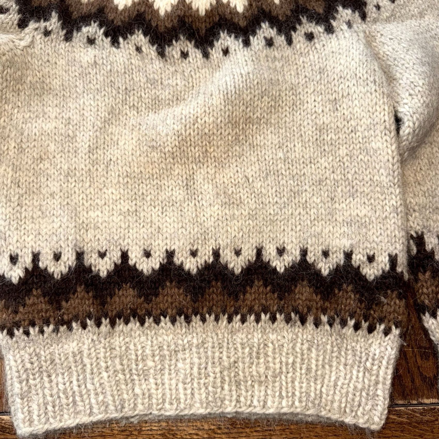 Vintage VINTAGE Husfliden Norway Sweater Mens Small Beige Brown Wool Nordic Knit Pullover Mock Neck 80s Wool Hand Wash Only Mens Regular Brown Size US S / EU 44-46 / 1 - 3 Thumbnail