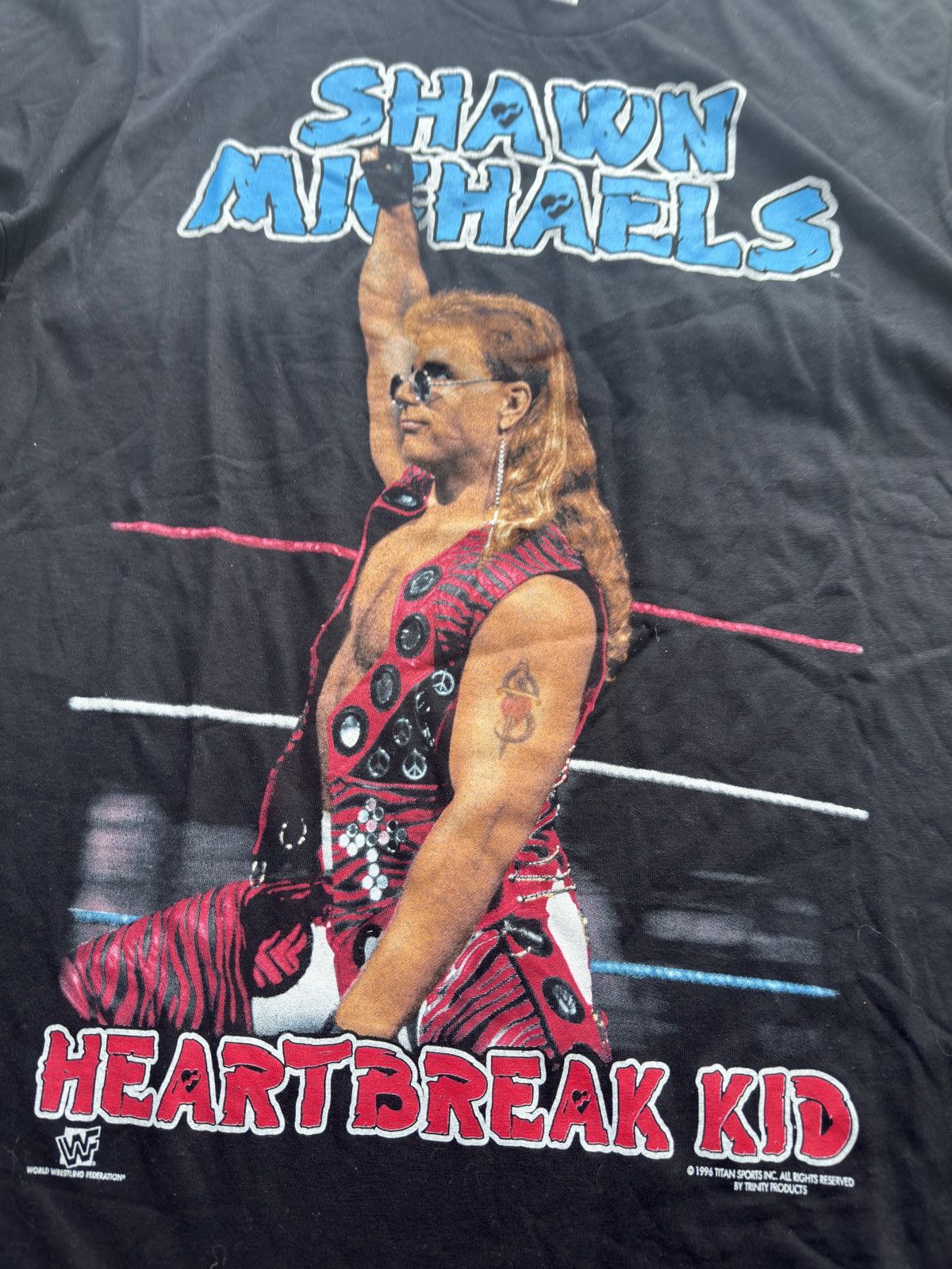 Vintage 1996 shawn michaels heartbreak kid t shirt WWF Size US XL / EU 56 / 4 - 4 Thumbnail