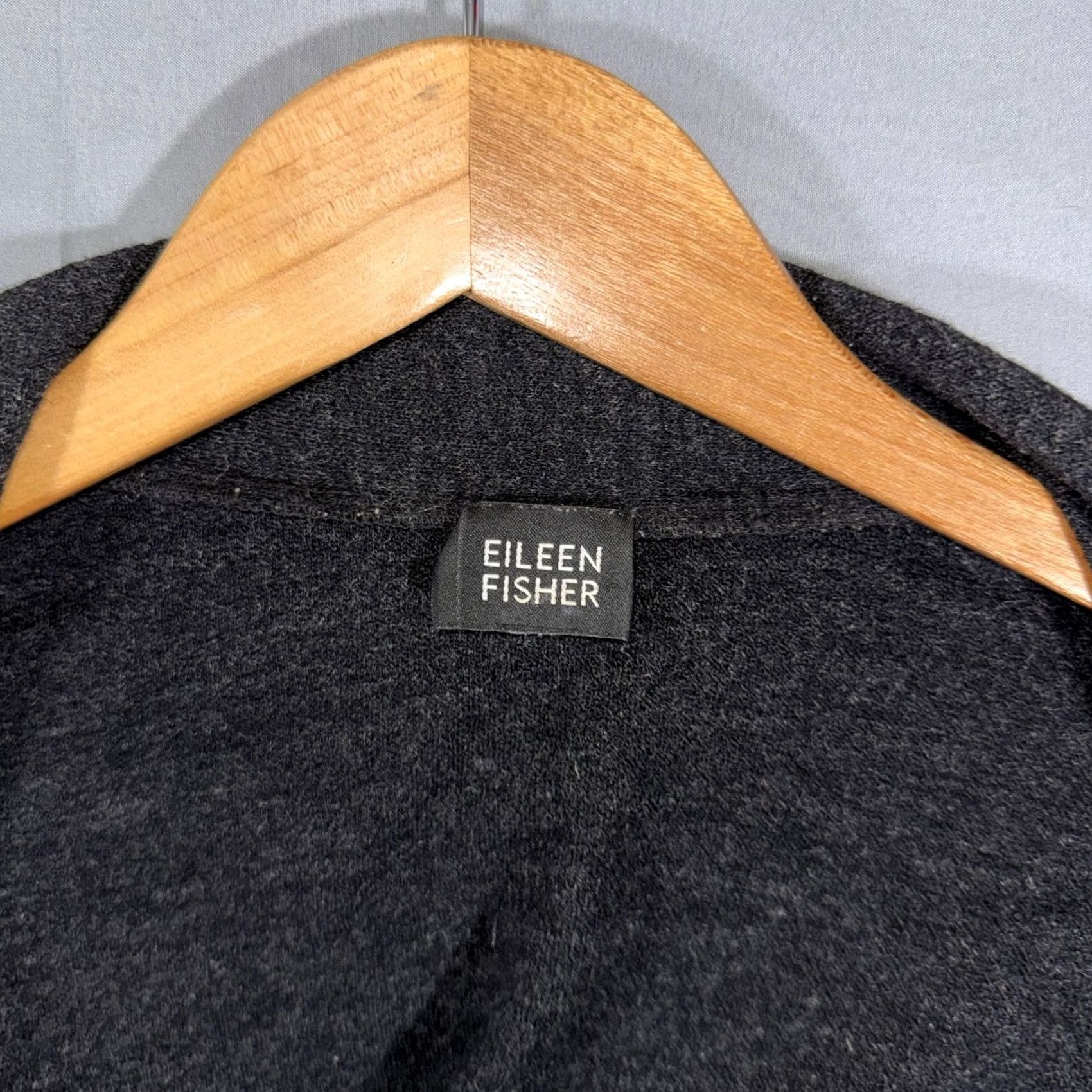 Eileen Fisher Eileen Fisher Cardigan Sweater Womens Medium Gray 100% Wool Open Drape Front Size M / US 6-8 / IT 42-44 - 6 Thumbnail