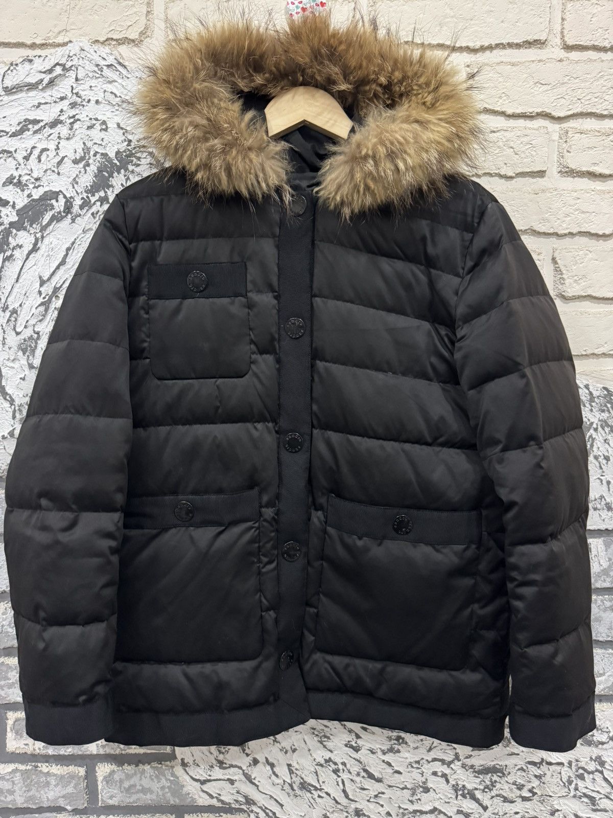 Sandro Sandro Paris Kasie Down Puffer Coat Fox Fur Trim Hood Size 3 Size L / US 10 / IT 46 - 1 Thumbnail