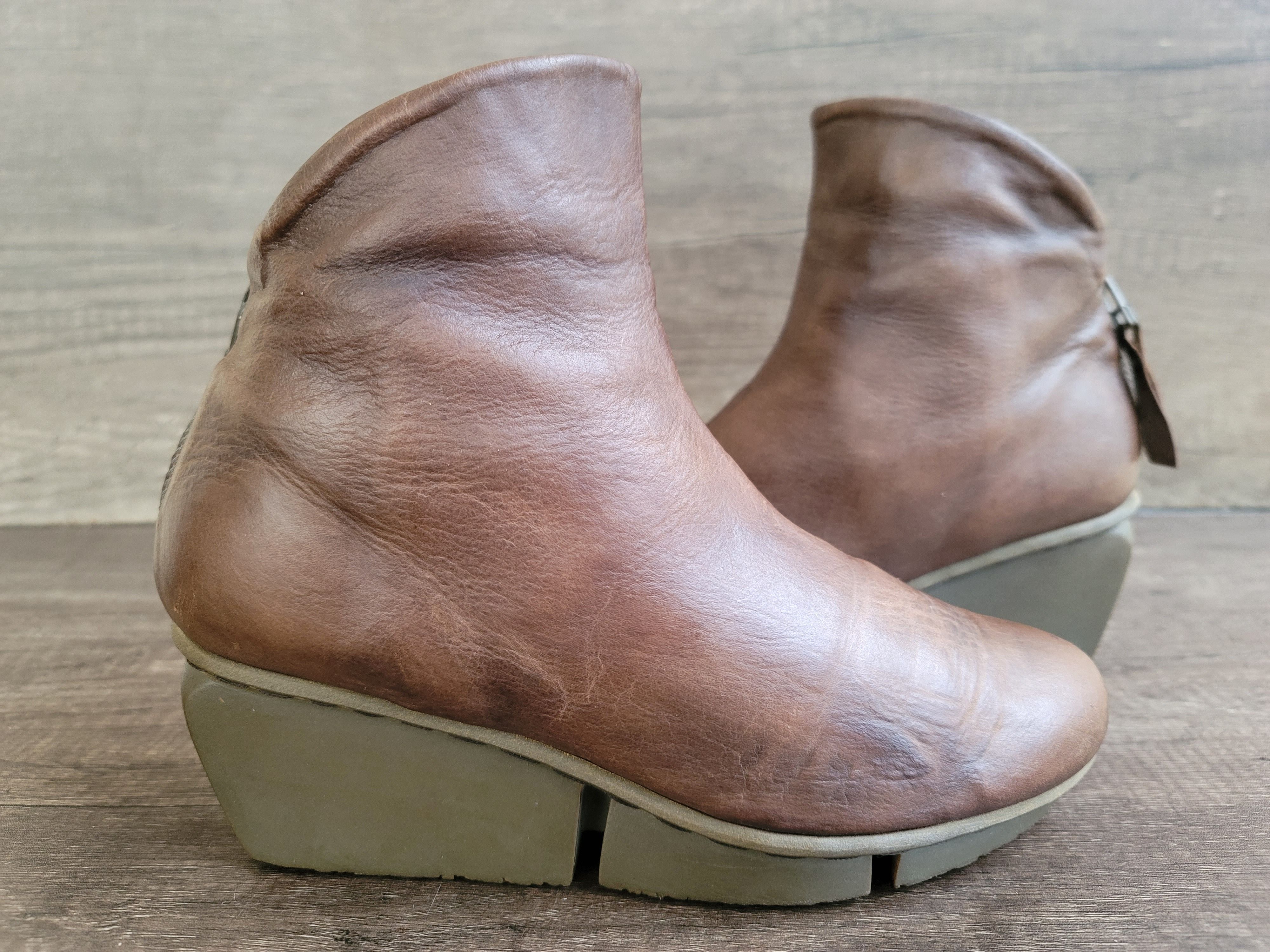 Trippen Trippen Brown Leather Platform Ankle Boots Sz 37 US 6.5-7. Size US 7 / IT 37 - 6 Thumbnail