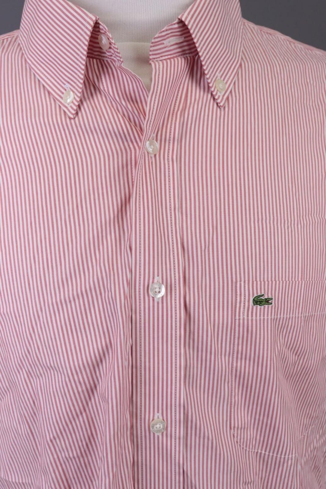 Lacoste Lacoste Regular Fit Pink Pinstripe Button Up Shirt Size 46 Size US M / EU 48-50 / 2 - 6 Thumbnail