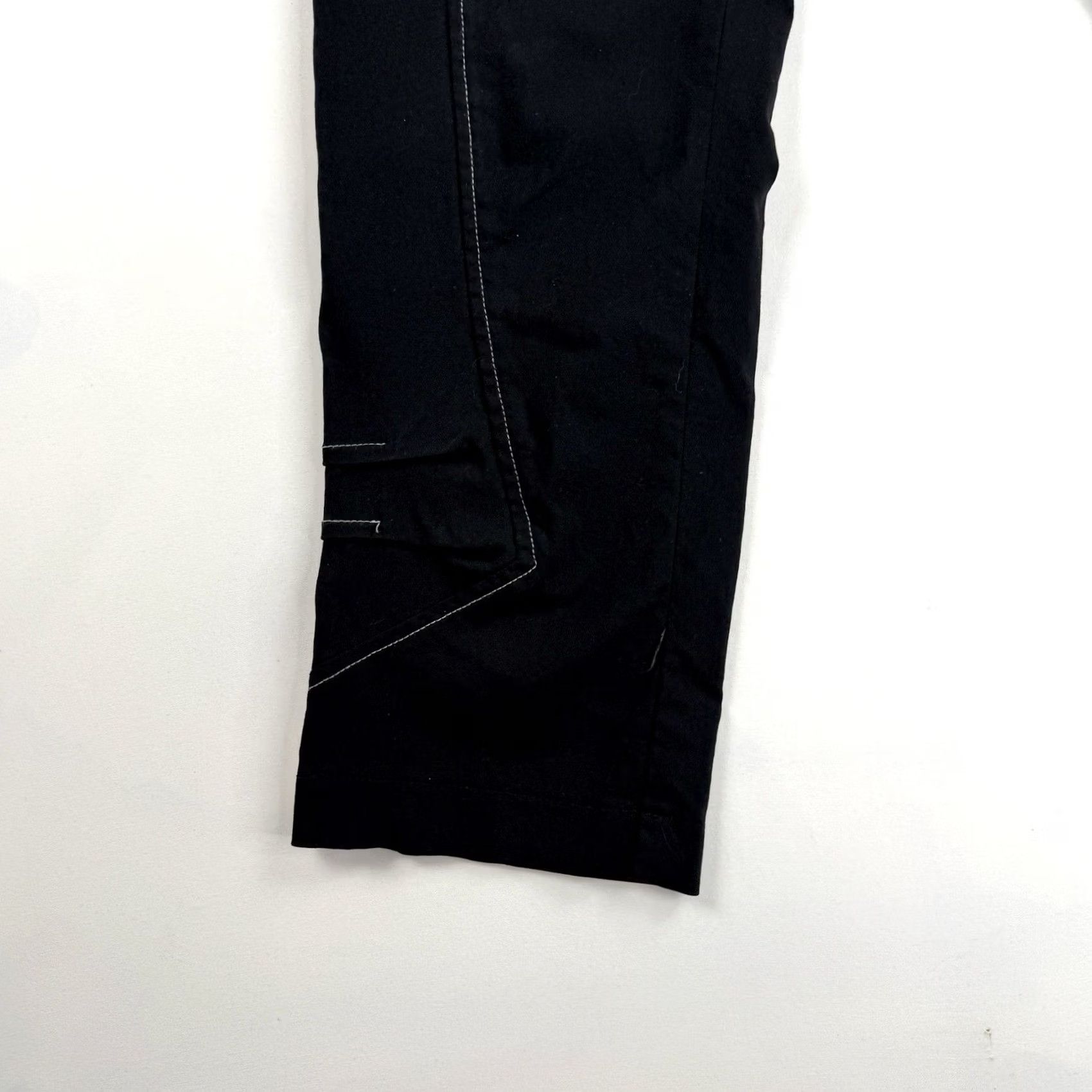 Vintage Porto San Francisco Pants Womens 0 Black Cropped Elastic Waistband Tapered City Classic Designer Capsule Size 25" / US 0 / IT 36 - 3 Thumbnail
