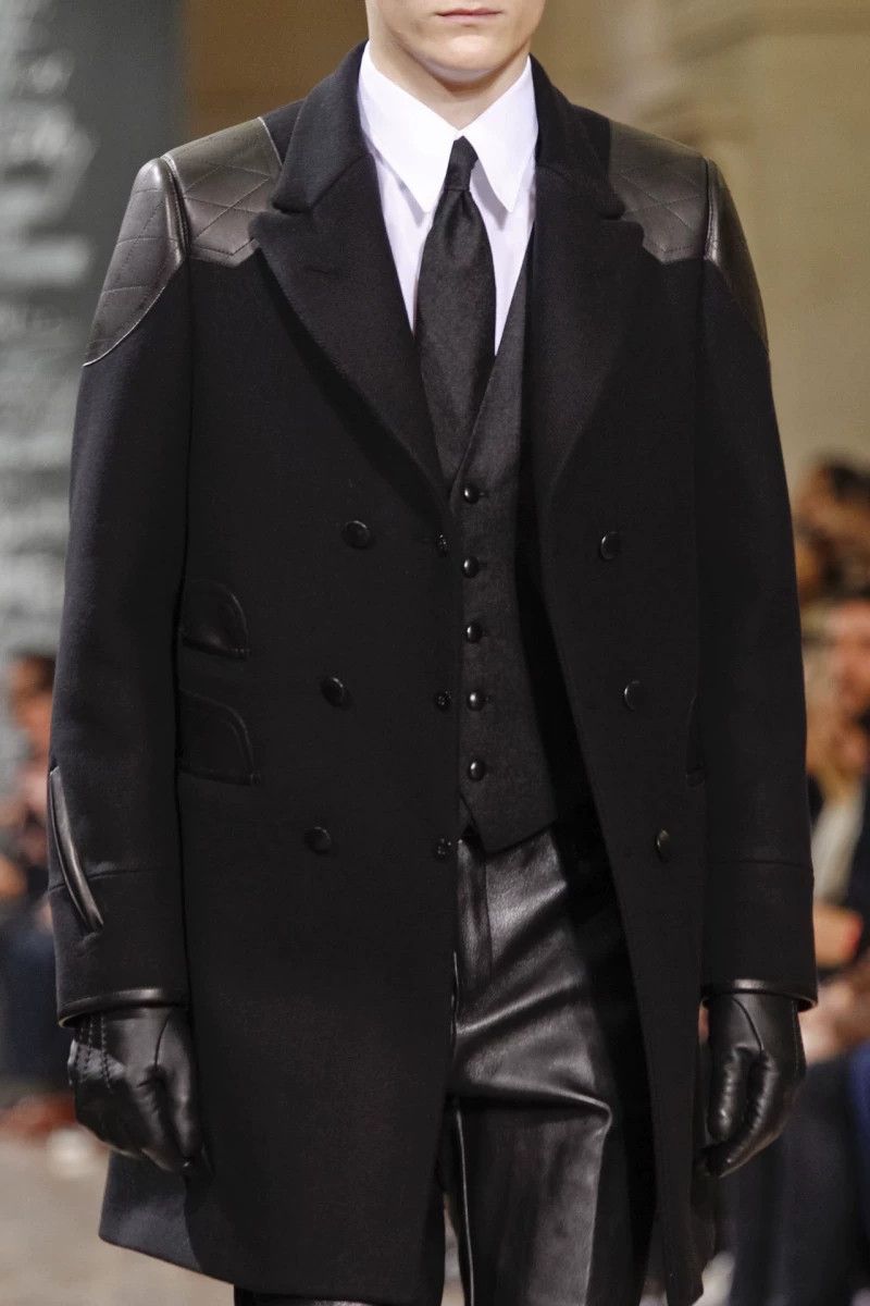 Saint Laurent Paris Saint Laurent SLP Wool Leather Trim Double-Breasted Coat 46 Size US S / EU 44-46 / 1 - 3 Thumbnail