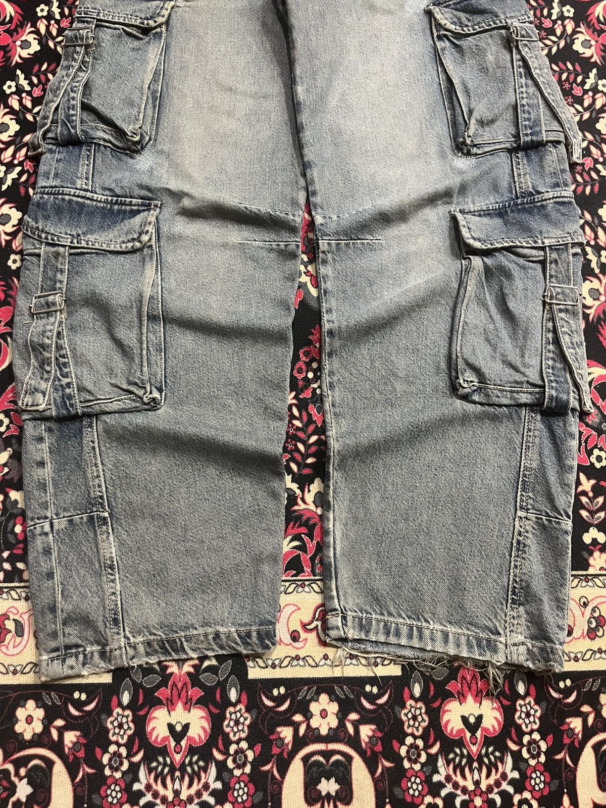 Tripp NYC Vintage Zara Tactical Cargo Grey Washed Baggy Jeans Size US 28 / EU 44 - 10 Thumbnail