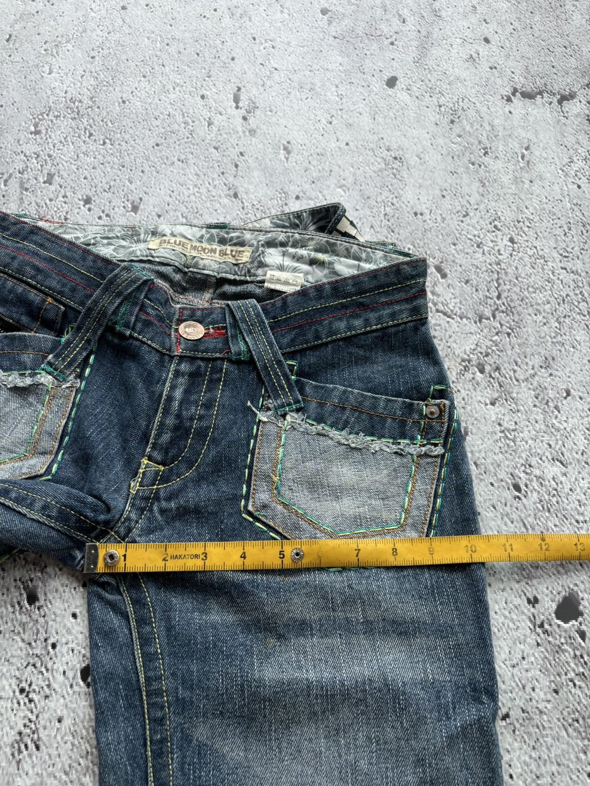 Hysteric Glamour Y2k Blue moon blue bootcut style jeans Size US 31 - 11 Thumbnail