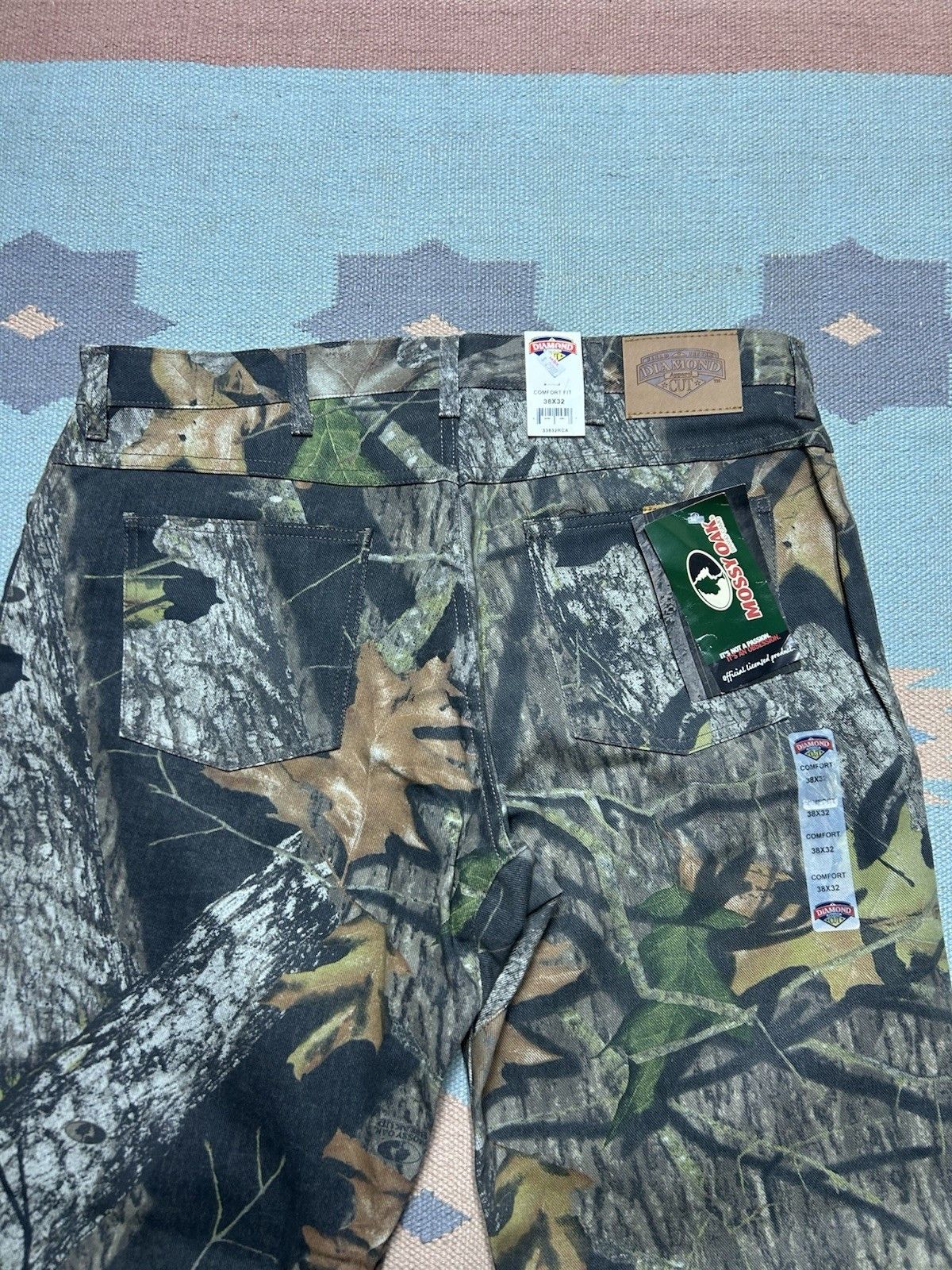 Vintage NEW Vtg diamond cut jean mossy oak camo camouflage NWT 38x31 Size US 38 / EU 54 - 3 Thumbnail