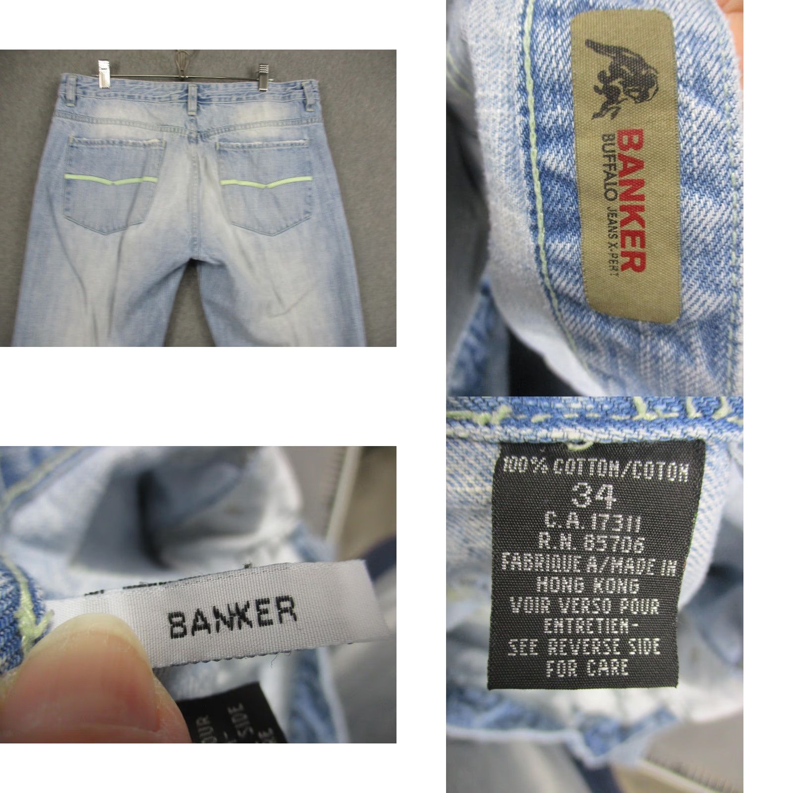 Buffalo David Bitton VINTAGE Buffalo David Bitton Banker Jeans Mens 34 Straight Leg Frayed Hem Blue Denim 34 Mens Jeans Size US 34 / EU 50 - 8 Thumbnail