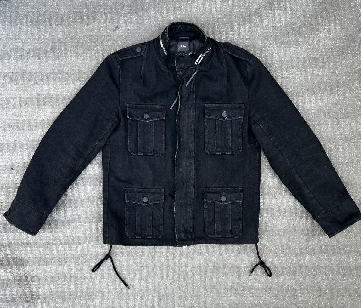Dior Black Hedi Dior Denim Distressed M-65 jacket Size US M / EU 48-50 / 2 - 1 Thumbnail