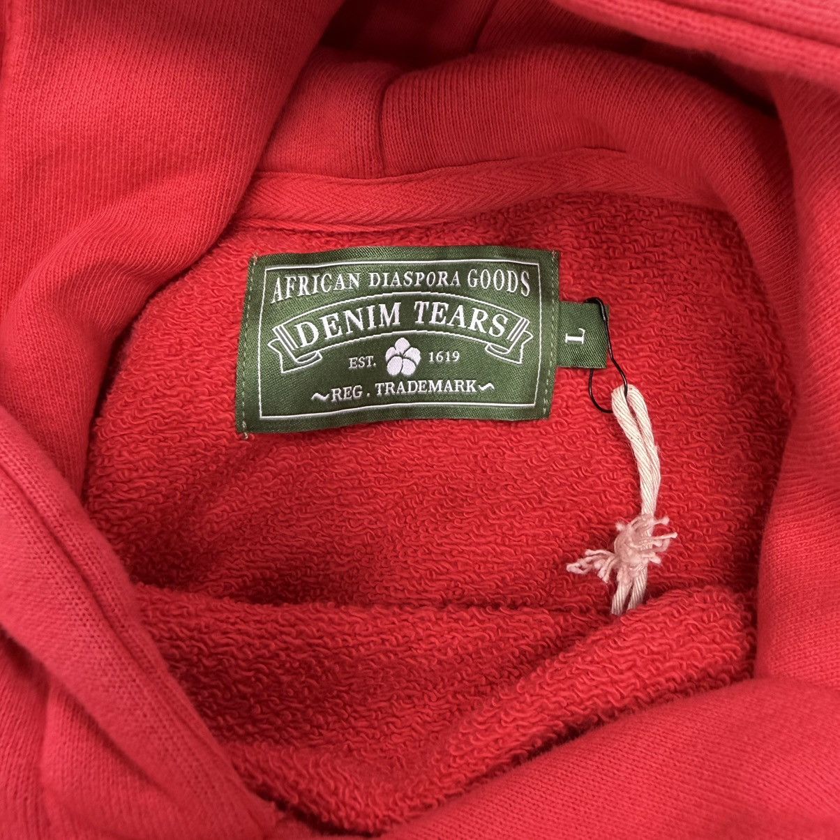 DENIM TEARS Denim Tears Embroidered Logo Hoodie Red Size US L / EU 52-54 / 3 - 4 Thumbnail