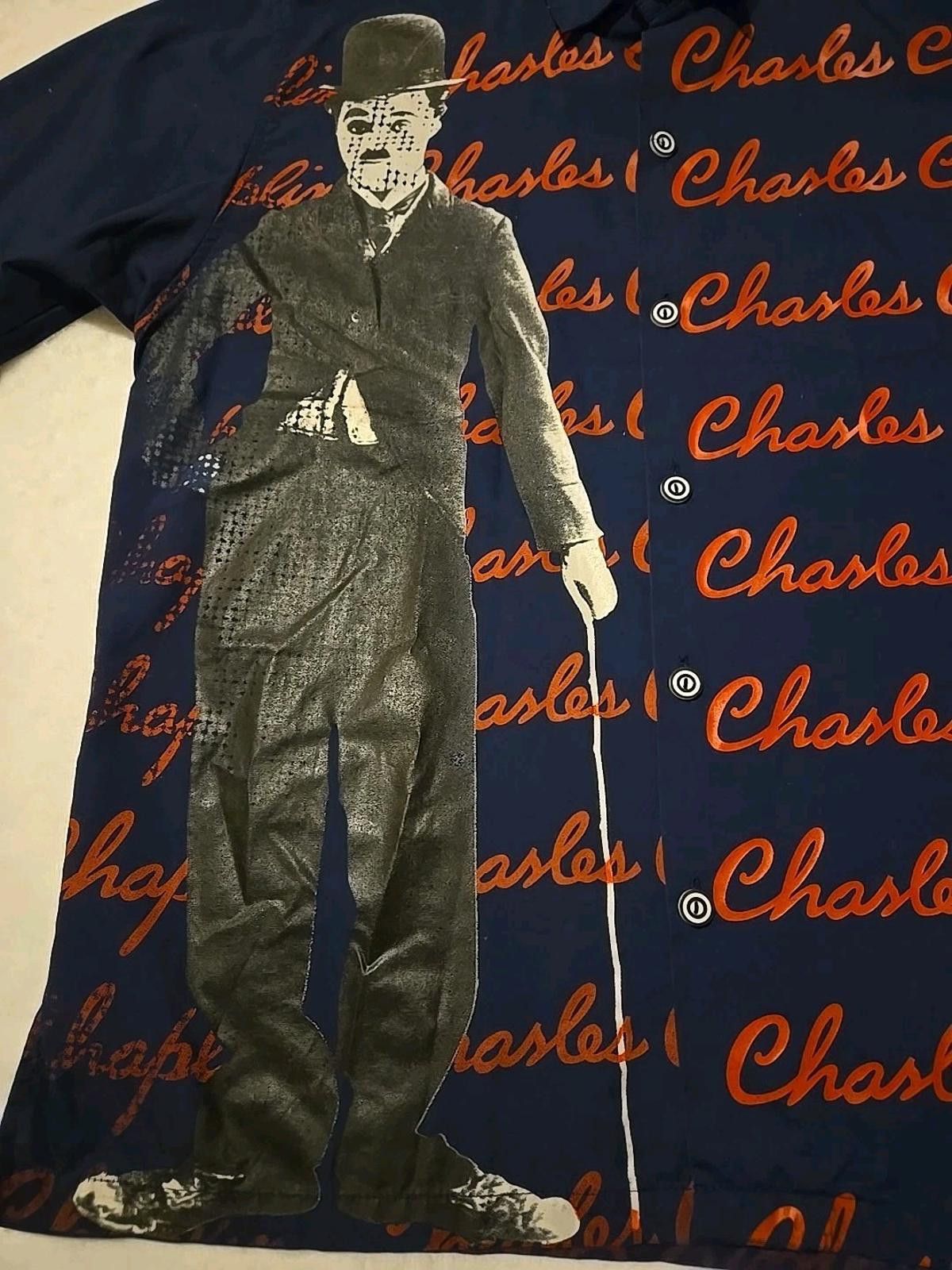 The Unbranded Brand Charlie Chaplin Tramp Button Shirt Size M/L Customized Print Size US M / EU 48-50 / 2 - 5 Thumbnail
